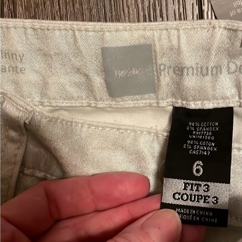 Mossimo Premium Denim Metallic Silver Skinny Jeans Fit 3 Coupe 3 Size 6 - Picture 5 of 5